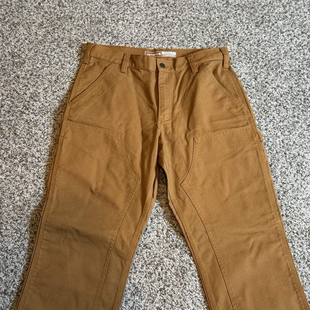 Carhartt Double Knee Work Pants Mens 32x32 Fits 30x30 Brown Relaxed 103334 211 - Picture 2 of 8